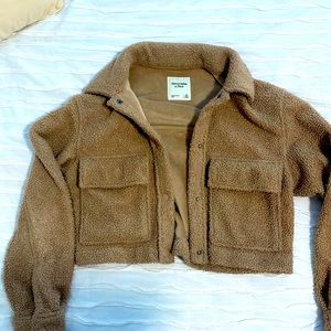 Abercrombie cropped shearling jacket